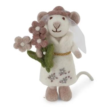 Gry og Sif -Small White Mouse - Bride - 11 cm